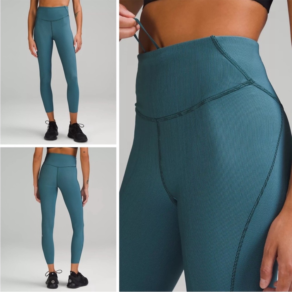 NWT Lululemon Base Pace HR Tight 25" Two-Tone Ribbed Size 4